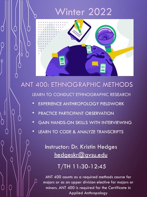 ANT 400: Ethnographic Methods